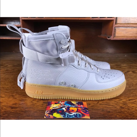 ✔️😍Nike AIR FORCE 1 SF Mid WMNS Grey/Tan Multi Sz - Picture 2 of 5